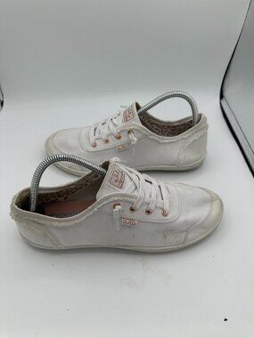 Bobs By Skechers B Cute Slip On Sneakers White Canvas Women's 10